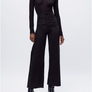 Zara Marine Straight High Rise Jeans Black Size 8